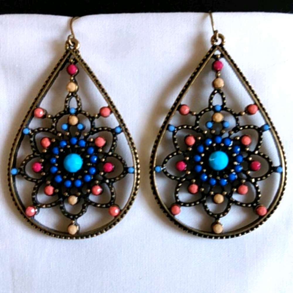 Multi Color Turquoise Earrings